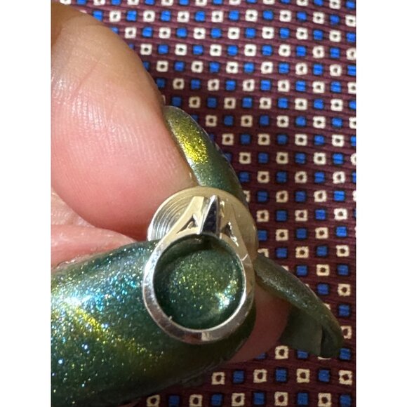 Vintage Silver Tone Tie  Tack Pin Clip Ring Shape - Picture 1 of 6